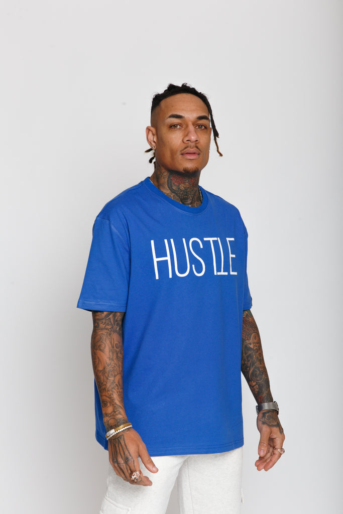 TT ‘Hustle’ T-Shirt - White - Blue